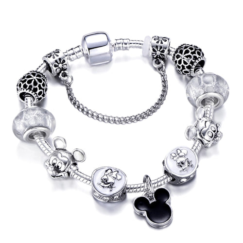 Fashion Mickey Minnie Charm Bracelet For Women