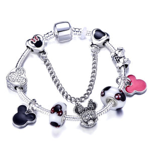 Fashion Mickey Minnie Charm Bracelet For Women