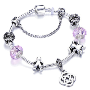 Angel Wings Silver Charm Bracelet For Women