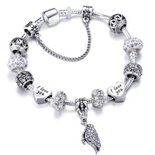 Load image into Gallery viewer, Angel Wings Silver Charm Bracelet For Women