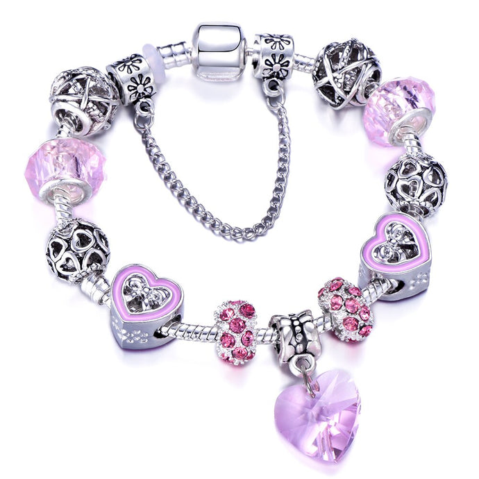 Queen Jewelry Love Heart Charm Bracelet For Women
