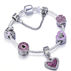 Queen Jewelry Love Heart Charm Bracelet For Women