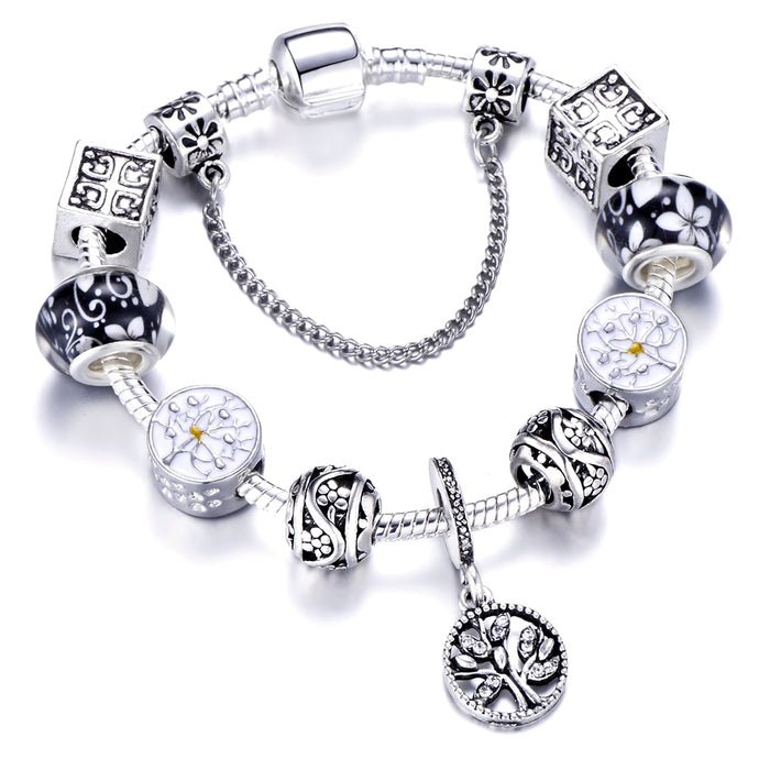 Trendy New Silver Color Tree of Life Charm Bracelet