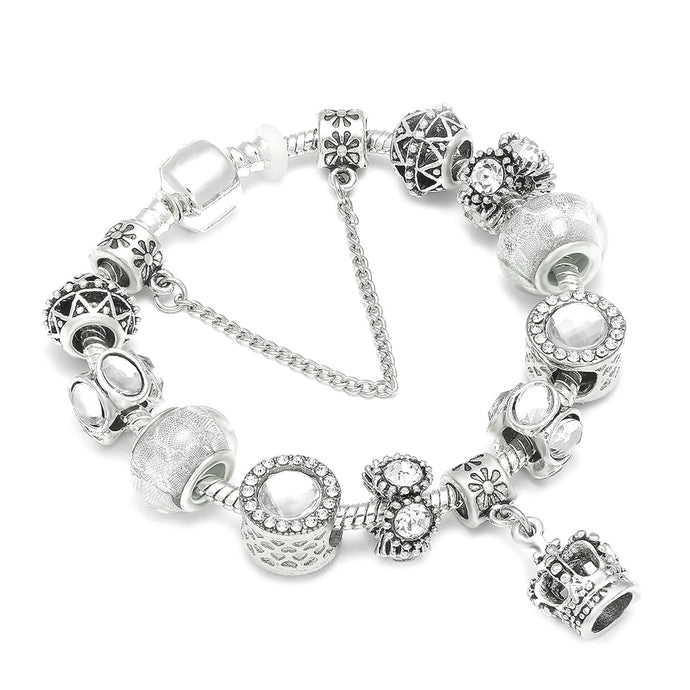Queen Jewelry Silver Charms Bracelet & Bangles For Women