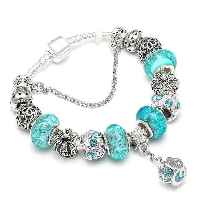 Queen Jewelry Silver Charms Bracelet & Bangles For Women
