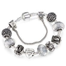 Load image into Gallery viewer, Queen Jewelry Silver Charms Bracelet &amp; Bangles For Women