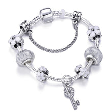 Load image into Gallery viewer, Silver Plated Snake Chain Charm Bracelet For Women