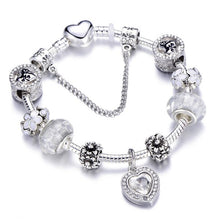 Load image into Gallery viewer, Silver Plated Snake Chain Charm Bracelet For Women