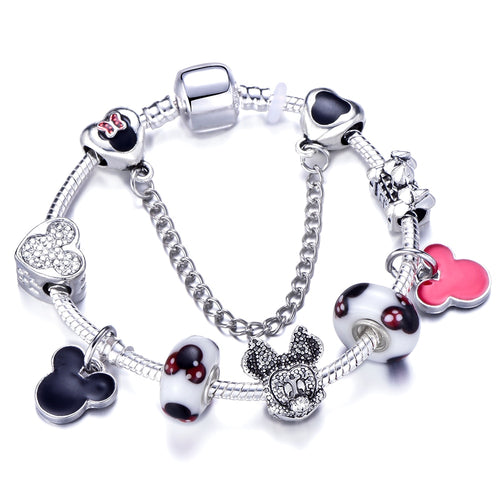 Fashion Animal Micky Hat Perfume Charm Bracelet For Women