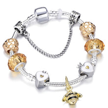 Load image into Gallery viewer, Luxury Crystal Heart Gold Color Charm Bracelet For Women