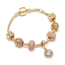 Load image into Gallery viewer, Luxury Crystal Heart Gold Color Charm Bracelet For Women