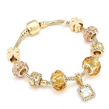 Load image into Gallery viewer, Luxury Crystal Heart Gold Color Charm Bracelet For Women