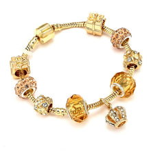 Load image into Gallery viewer, Luxury Crystal Heart Gold Color Charm Bracelet For Women