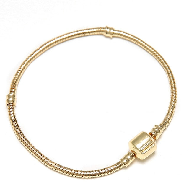 Luxury Crystal Heart Gold Color Charm Bracelet For Women