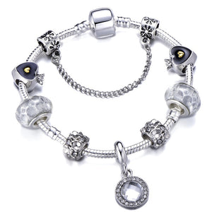 Silver Color Mickey Series Charm Bracelet For Women