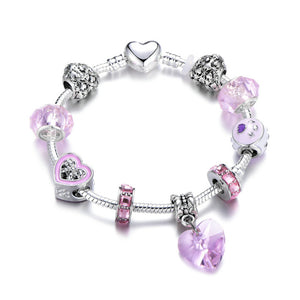 Silver Color Mickey Series Charm Bracelet For Women