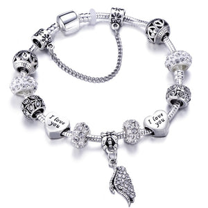 Silver Color Mickey Series Charm Bracelet For Women